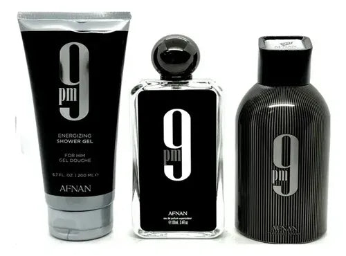Afnan 9 Pm Estuche 3 piezas Men Eau De Parfum 100 +200+150 ml Original