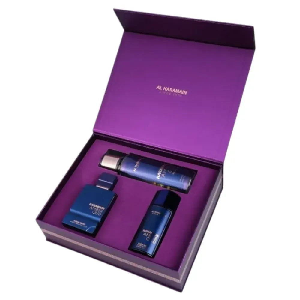 Al Haramain Estuche  Since 1970 Amber oud Dubai Night Men 75 + 30+ 250 ml Extrait  de parfum + Fragance Mist Original