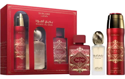 Lattafa Estuche Bade Oud Sublime 3 Piezas Unisex 100ml Eau de Parfum Original
