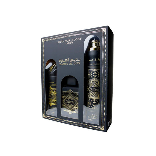 Lattafa Estuche Oud For Glory 3 Piezas Men 100ml Eau de Parfum Original